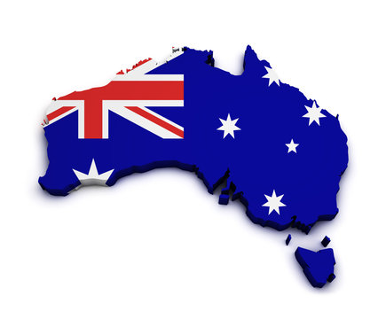 Australia Flag Map Shape