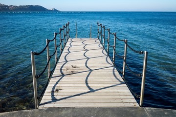 Wooden pier to a sea