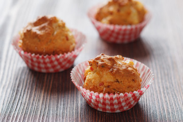 homemade muffins with ham and cheese