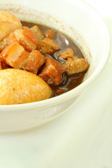 Pork stewed in the gravy