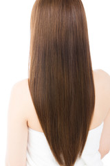 Fototapeta premium Beautiful hair woman on white background