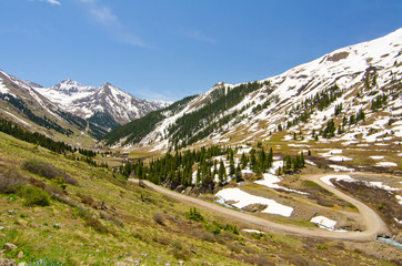 The Road Leading to Animas Forks, a Ghost Town in the San Juan M