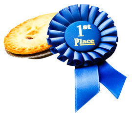 Winning badge with a pie