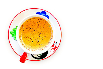 Cup of coffee on a white background