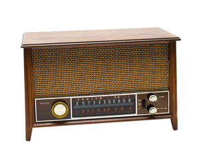 Wooden old radio