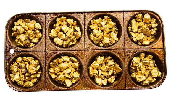 Gold Pieces In A Serving Tray