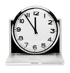 Clock on laptop