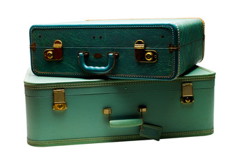 Green suitcases