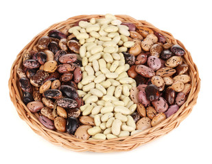 Sprinkled white and brown beans