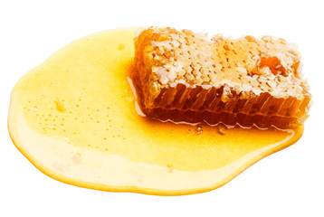 Close-up of honeycomb on honey