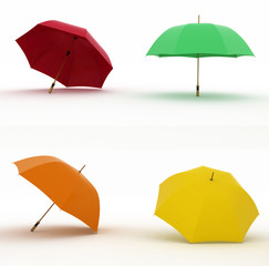 3d  illustration multicoloured umbrellas on a white © 3ddock