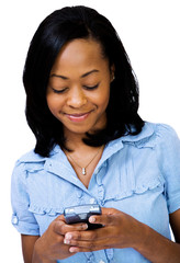 Woman text messaging