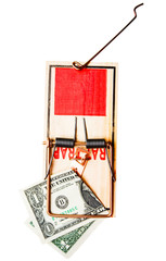 US dollar in mousetrap