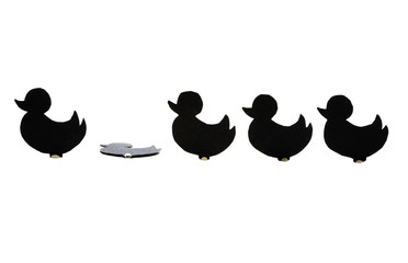 Row of duck shape targets