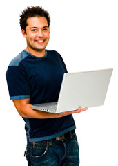 Young man using a laptop