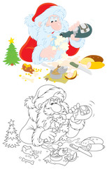 Santa slightly drunk