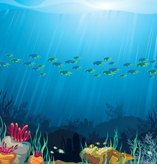 Fototapeta na wymiar Rafa koralowa i ryby