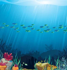 Photo sur Plexiglas Sous-marin Récif de corail et poissons