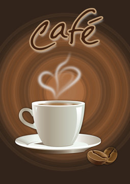 Kaffeepause - Logo mit Tasse und Bohnen