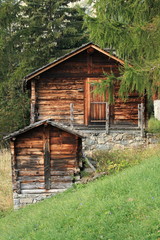 2 traditional log cabins