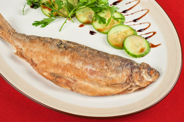 Fried peled fish
