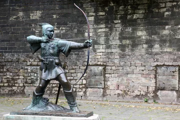 Papier Peint photo autocollant Travaux détablissement Statue Of Robin Hood at Nottingham Castle, Nottingham, UK