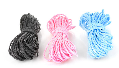 Colored rope isolated on white background