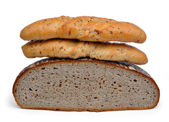 Wheat bread with whole-grain bread roll