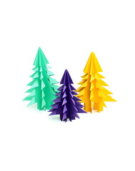 Obraz premium Three origami Christmas trees