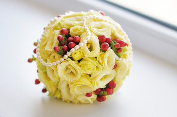 Beautiful wedding flowers bouquet (made of roses)