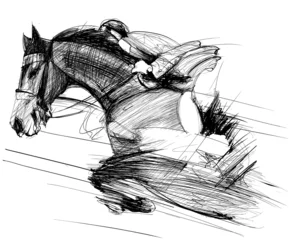 Poster paard en jockey © Isaxar