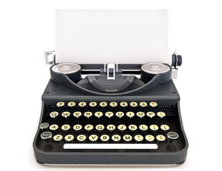 Retro vintage typewriter with paper, room for text