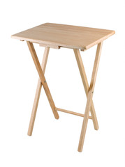 A small fold able wooden table