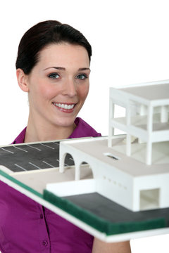 Estate agent with model