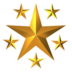 3d Gold stars