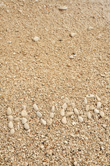 HVAR word made of pebbles, authentic picture of Hvar’s beach