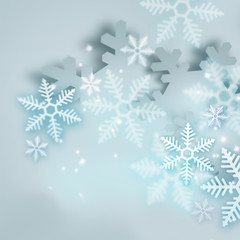 Fototapeta na wymiar Beautiful snowflake Christmas background with copyspace