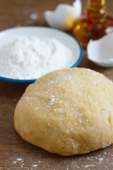 Fototapeta na wymiar Homemade pasta dough