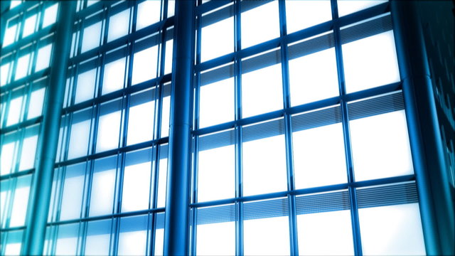 Flying Up Near Building Abstract Video Background
