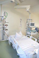 Intensive care unit with monitors