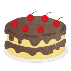 Rice paper cut chocolate cake