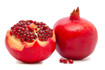 Red pomegranate on white background 