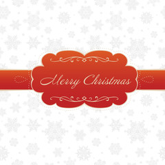Fototapeta na wymiar Merry christmas greeting card on white background with snowflake