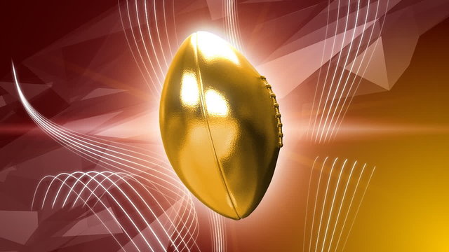 Golden NFL trophy league award on abstract background