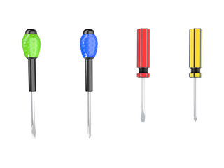 Screwdrivers. 3D isolated