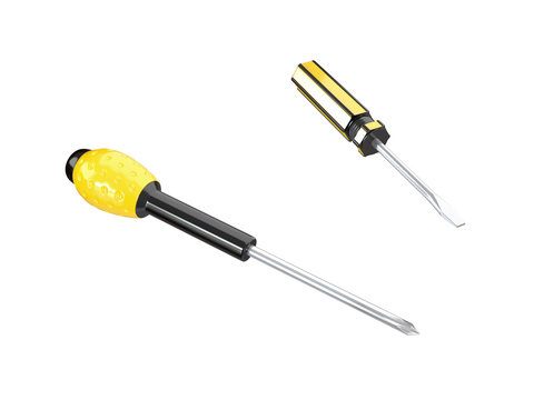 Screwdrivers. 3D isolated