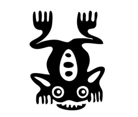 Frog in the style of the Maya, vector illustration