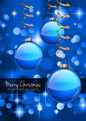 Merry Christmas flyer with glitter background