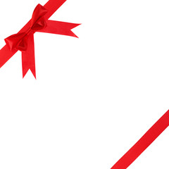 Image holiday red bow and ribbon