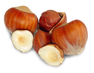 Isolated  image of nuts closeup